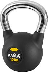 AMILA Kettlebell Rubber Cover Cr Handle 12Kg
