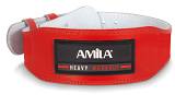 Ζώνη Άρσης Βαρών AMILA Δερμάτινη Κόκκινη Γ΄ Quality XL