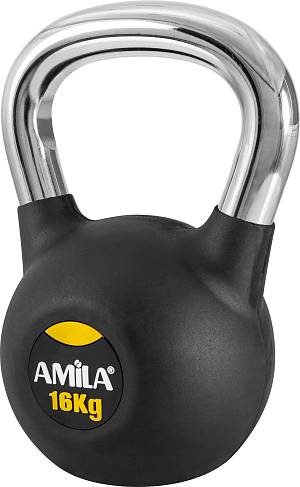 AMILA Kettlebell Rubber Cover Cr Handle 16Kg