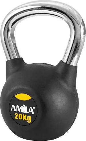 AMILA Kettlebell Rubber Cover Cr Handle 20Kg