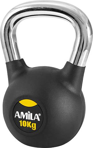 AMILA Kettlebell Rubber Cover Cr Handle 10Kg
