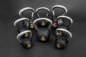 AMILA Kettlebell Rubber Cover Cr Handle 10Kg