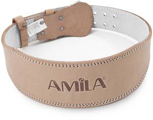 Ζώνη Άρσης Βαρών AMILA Δερμάτινη Μπεζ A Quality XL