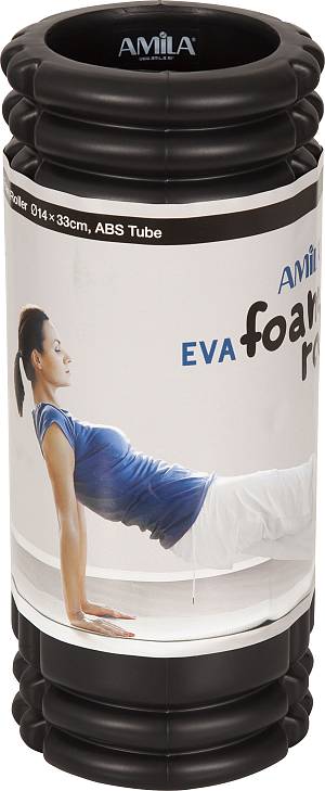 AMILA Foam Roller Plexus Φ14x33cm Μαύρο
