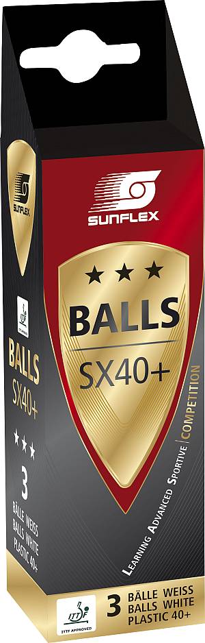 Μπαλάκια Ping Pong Sunflex SX40+ Competition PVC 3 Τεμάχια