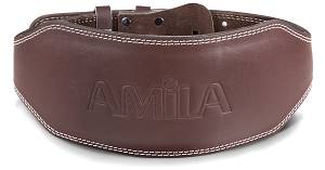 Ζώνη Άρσης Βαρών AMILA Δερμάτινη Καφέ B Quality S