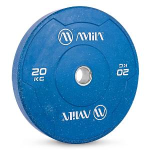 Δίσκος Color Bumper Plate Slim 50 mm 20 kg – Μπλε