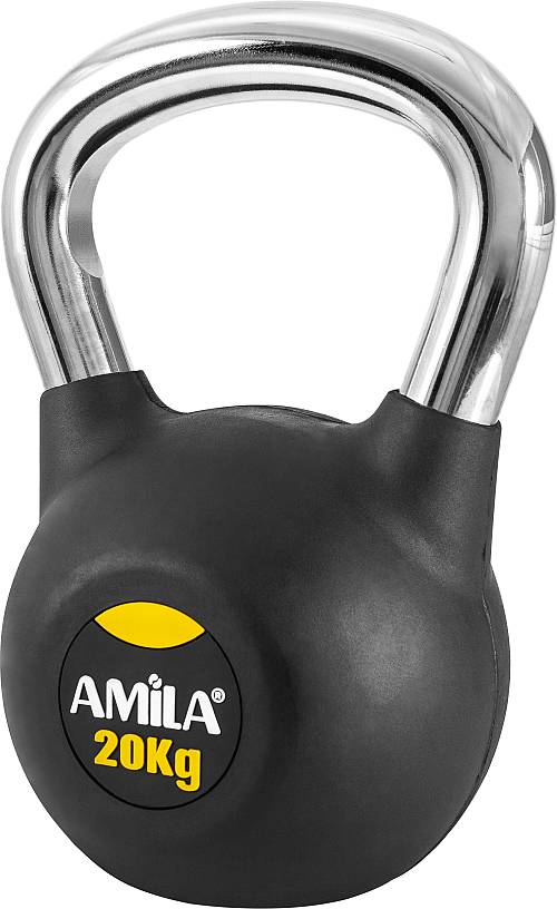 AMILA Kettlebell Rubber Cover Cr Handle 20Kg