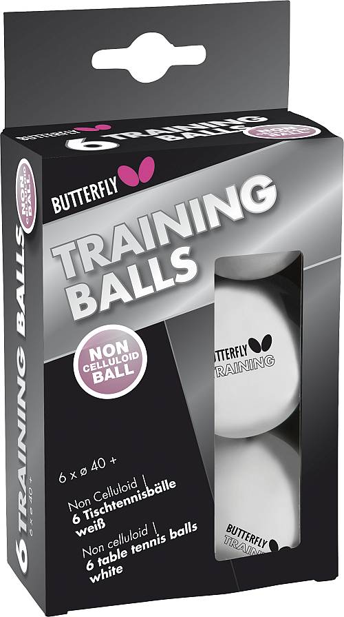 Μπαλάκια Ping Pong Butterfly Training 40+ 6 Τεμάχια Λευκά