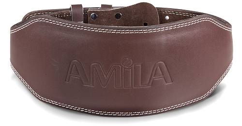 Ζώνη Άρσης Βαρών AMILA Δερμάτινη Καφέ B Quality M