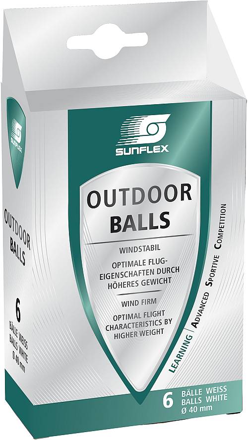 Μπαλάκια Ping Pong Εξωτερικού Χώρου Sunflex PVC 6 Τεμάχια