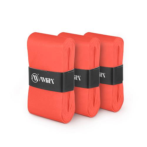Ταινία Λαβής Ρακετών AMILA Overgrip Coral Red 3 Τεμ