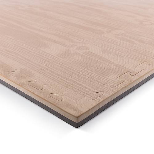 Δάπεδο Προστασίας Puzzle EVA 100x100x2,5 cm – Ξύλο / Μαύρο