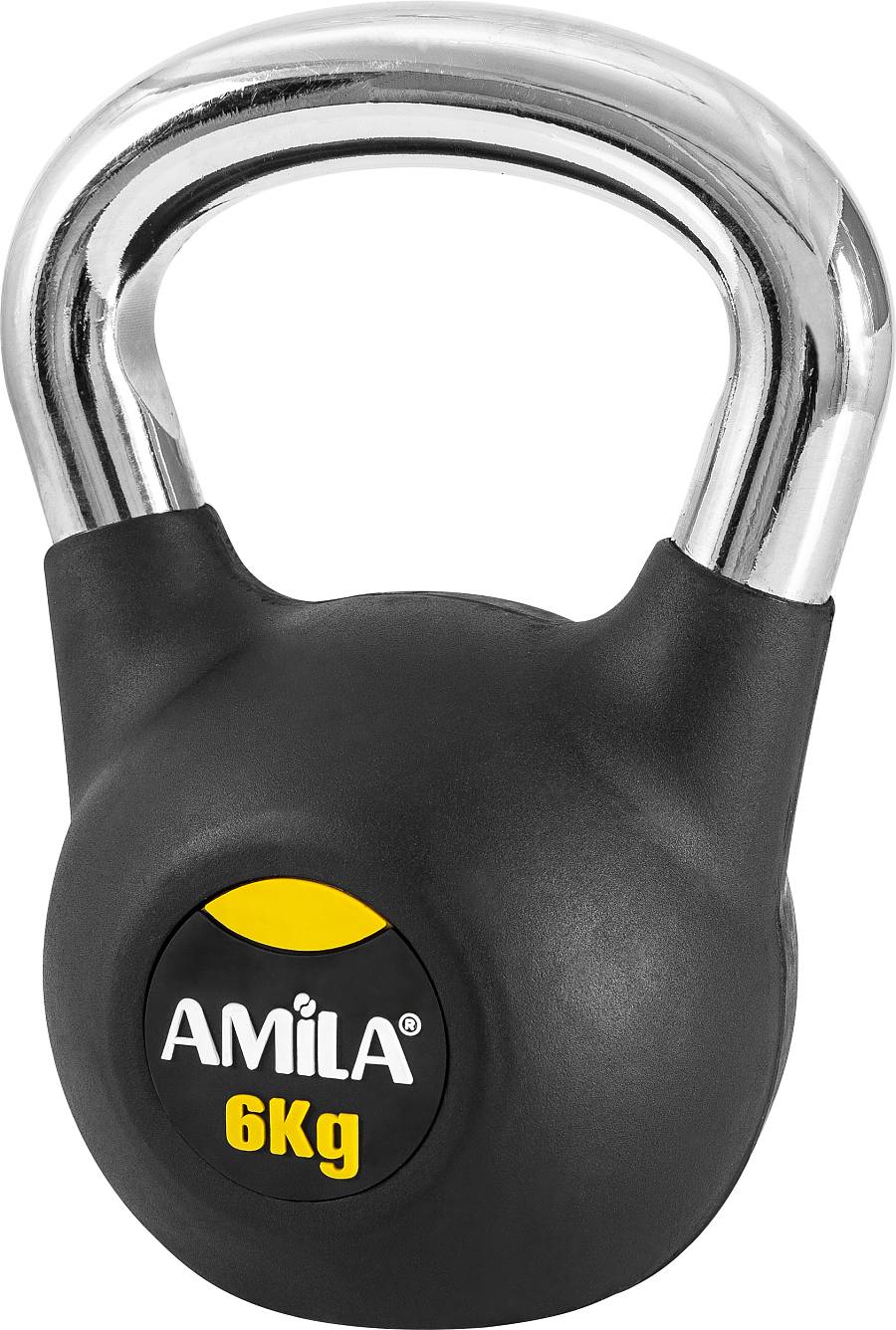 AMILA Kettlebell Rubber Cover Cr Handle 6Kg