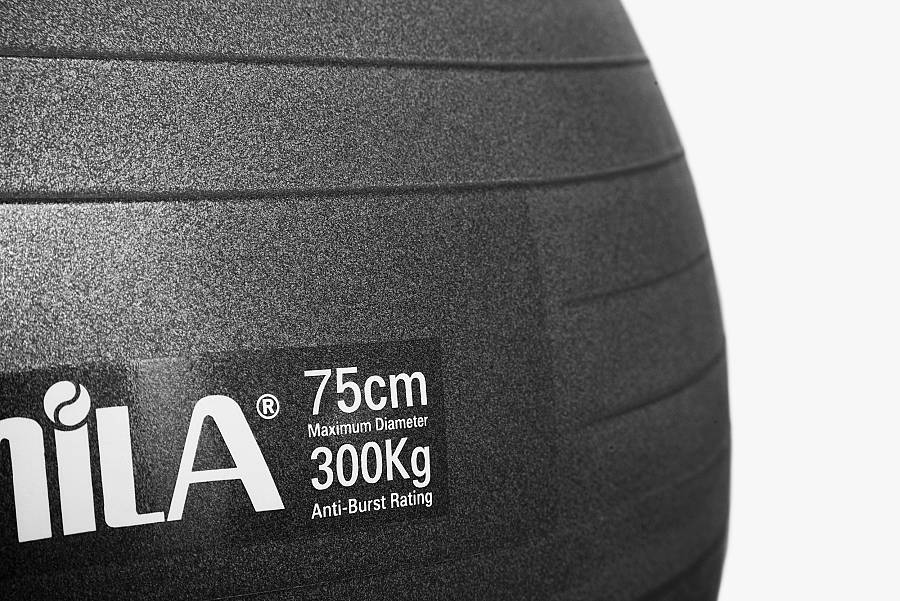 Μπάλα Γυμναστικής AMILA GYMBALL 75cm Μαύρη Bulk