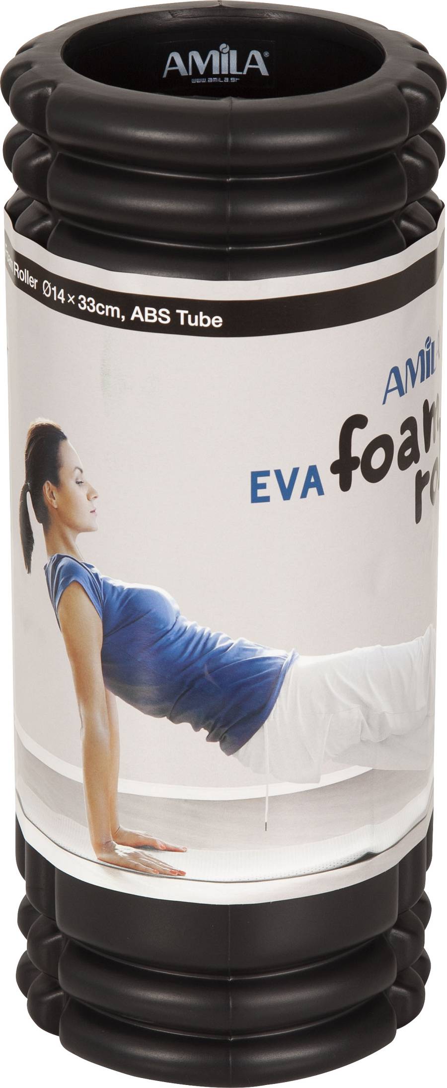 AMILA Foam Roller Plexus Φ14x33cm Μαύρο