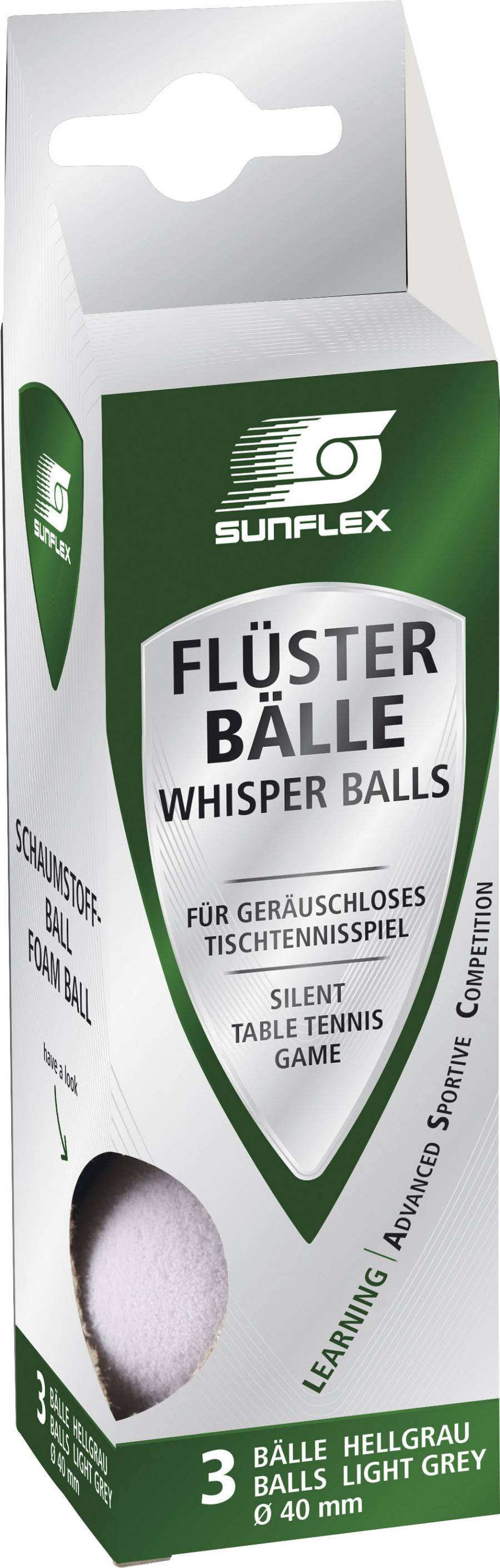 Μπαλάκια Ping Pong Sunflex Whisperballs 3 Τεμάχια Λευκό
