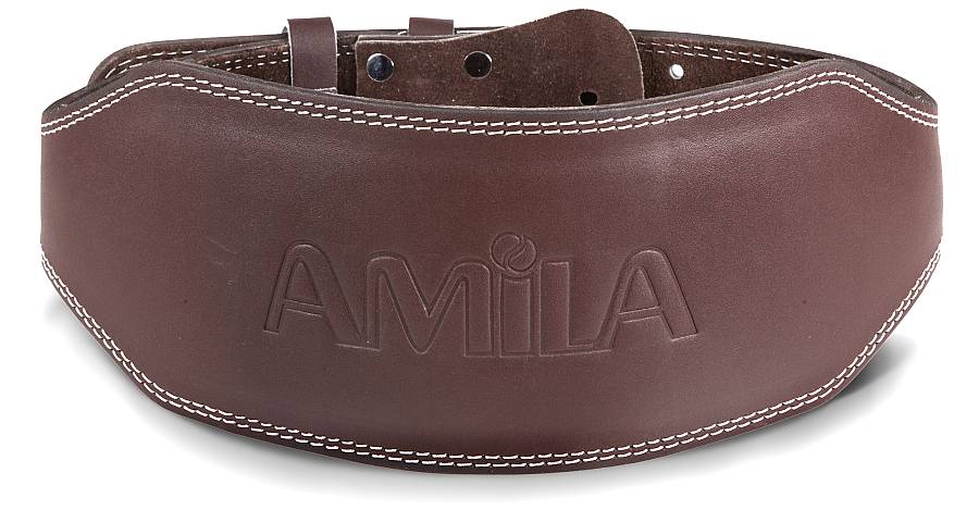Ζώνη Άρσης Βαρών AMILA Δερμάτινη Καφέ B Quality M