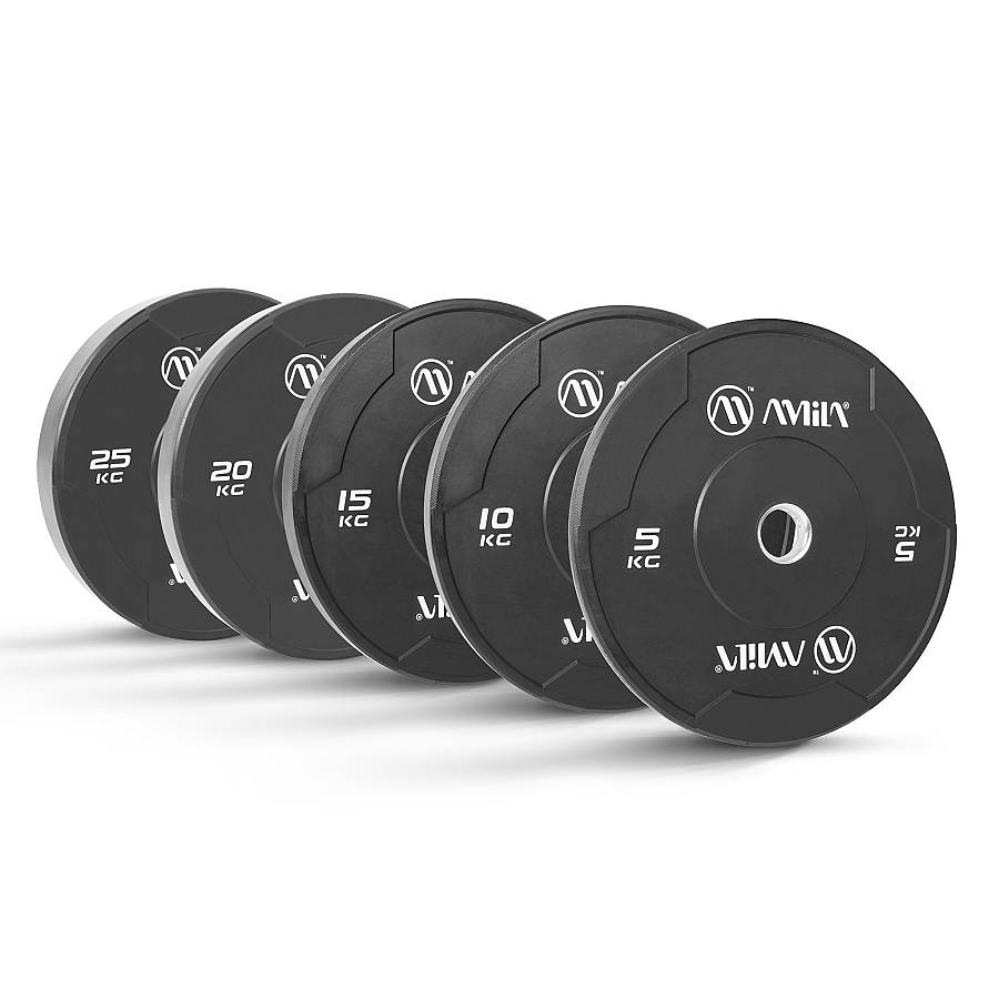 Δίσκος AMILA Black W Bumper Slim 50mm 25Kg