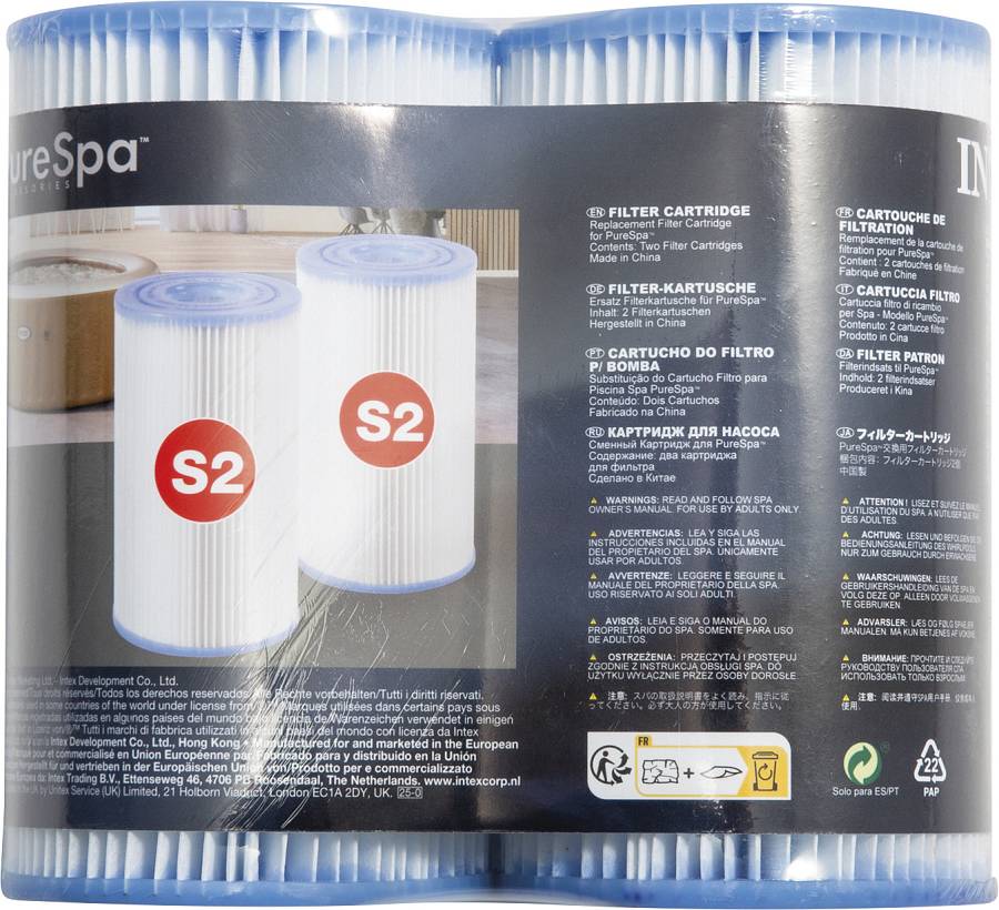 Φίλτρο Αντλίας S2 INTEX® PureSpa™ (Twin Pack)