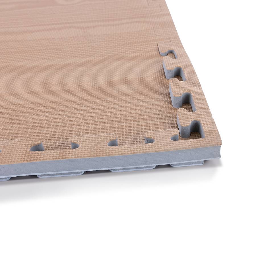 Δάπεδο Προστασίας Puzzle EVA 100x100x2 cm – Ξύλο / Γκρι