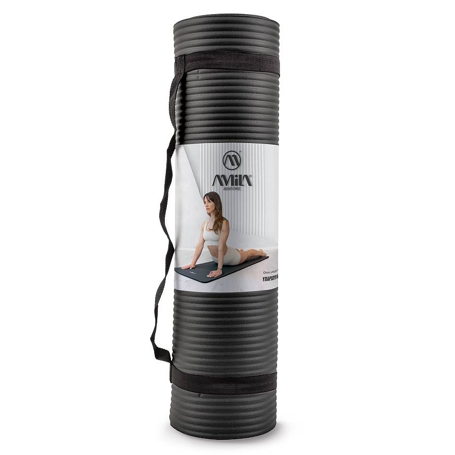 Στρώμα Γυμναστικής Plura NBR 100kg 183x60x1,5cm - Μαύρο