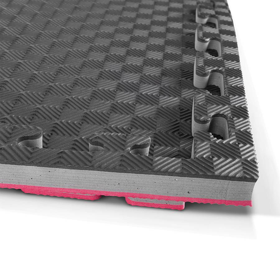 Δάπεδο Προστασίας EVA Διαμάντι 100x100 2,5cm Κόκκινο-Γκρι-Μαύρο